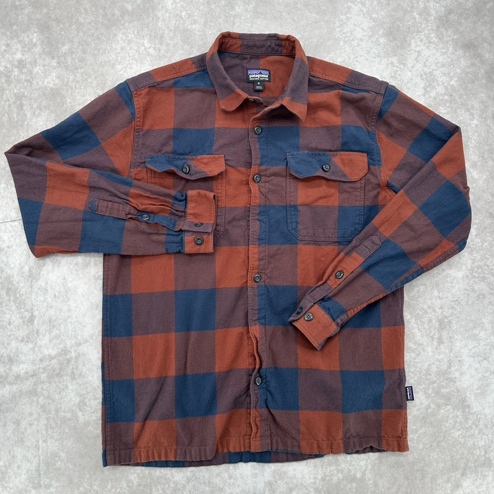 Patagonia Fjord Flannel Men's Medium Plaid Organic Cotton 42400 Long Sleeve